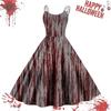 Kvinners avslappede Halloween-trykte seler vintage kjole