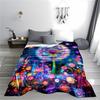 Colorful Dandelion and Flower Pattern Blanket with Starry Design Blanket, Suitable for Use In the Bedroom, Living Room, On the Sofa