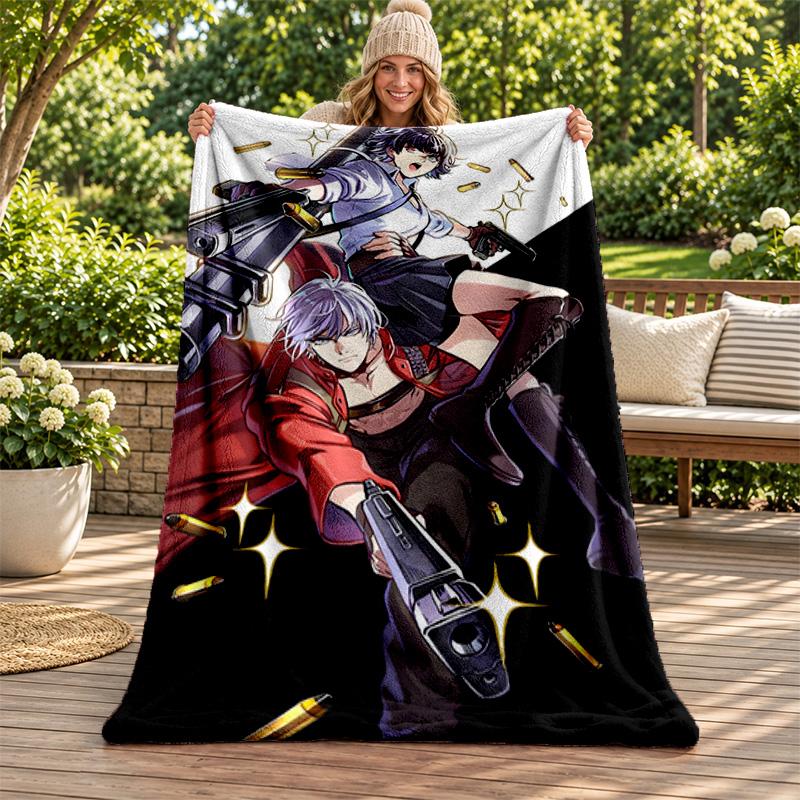 Devil May Cry blanket Flannel Blanket Soft Cozy Plush Throw for Sofa Bed Lightweight Home Decoration Gifts for Christmas various holidays