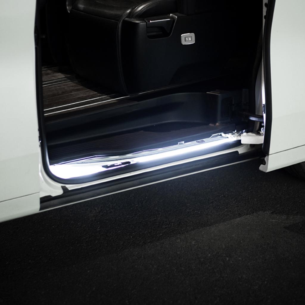 Car Sliding Door Welcome Light for Toyota Alphard Vellfire 30 Series White Door Ground Light Courtesy Lamp Middle Door Lighting Neon Lights 4