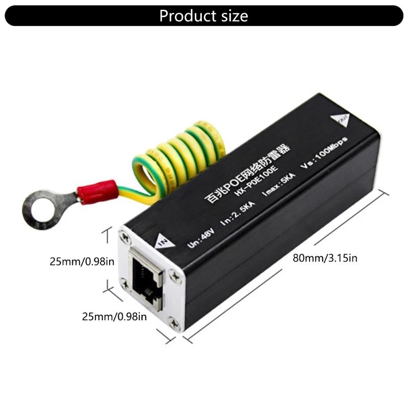 POE Surge Arrestor Ethernet Surge Protectors High Voltages Resistant Compatibility with IEEE802.3af/at Standards