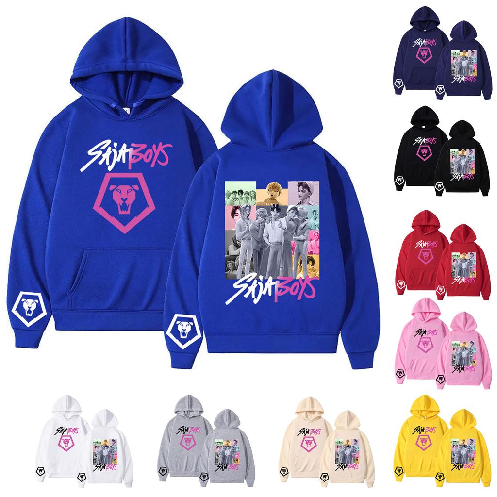 Women's Printed Round Neck Pullover Sweatshirt Hooded Drawstring Sweatshirt Top