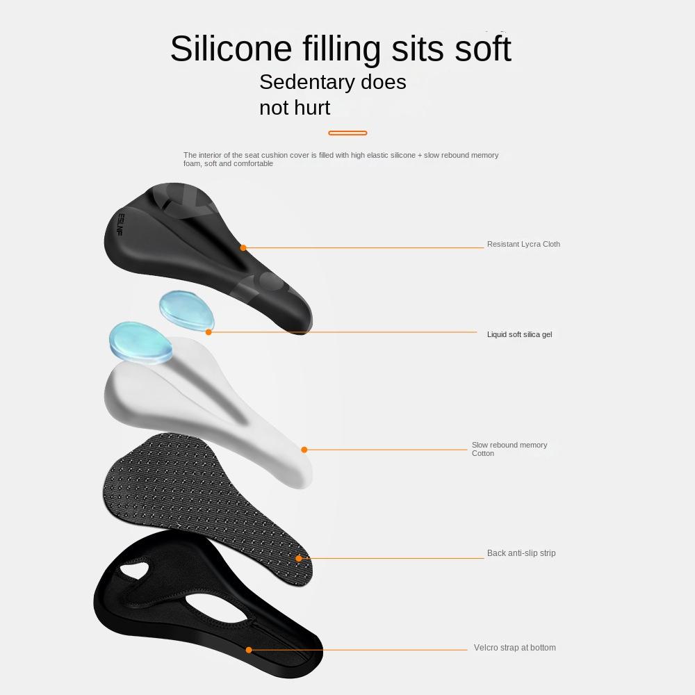 ESLNF Gel Weicher Fahrrad Anti-Rutsch Wasserdichter Sattelbezug Kissen Gepolstert Sport Fahrrad Outdoor Stoßdämpfung Gepolsterter Sitzbezug