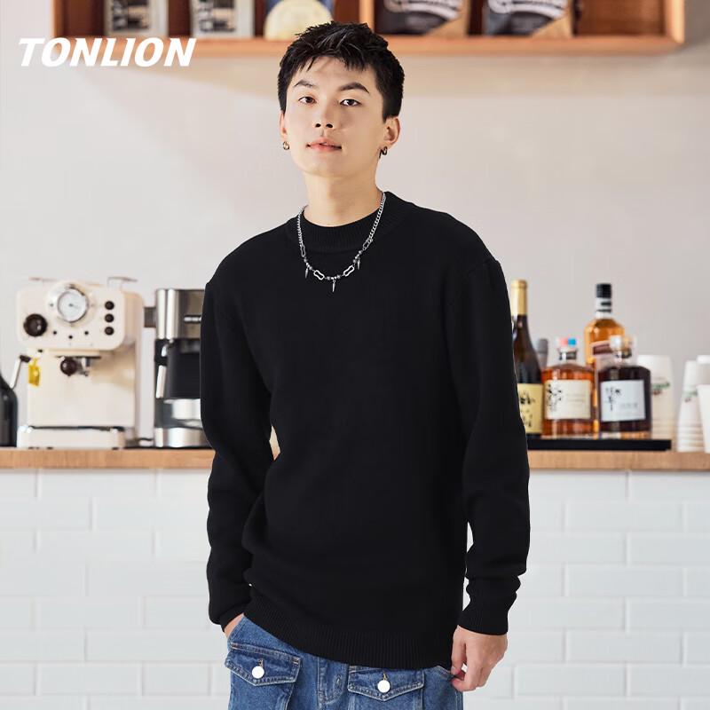 TonLion Men's Thick Warm Half-Turtleneck Sweater