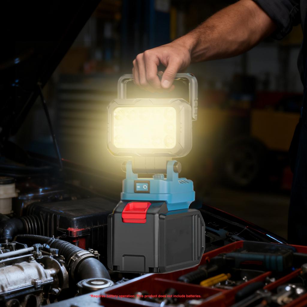 LED Work Light with 2 USB Charging Port for Makita Battery Spotlight Portable Lantern Battery NOT Included