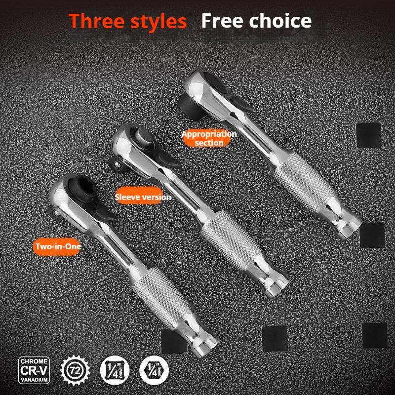 Mini Ratchet Wrench Quick-Change Reversible Screwdriver Bit Handle Multi-Functional Double-Ended Ratchet Wrench