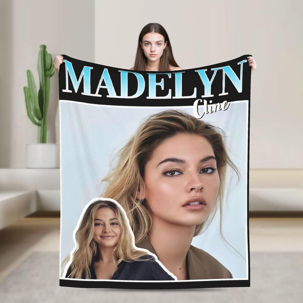 Super Soft Throw Blanket Travel Office Madelyn Cline Beautiful Actress Poster Blanket Flannel For Outdoor Trend Sofa Bed Cover