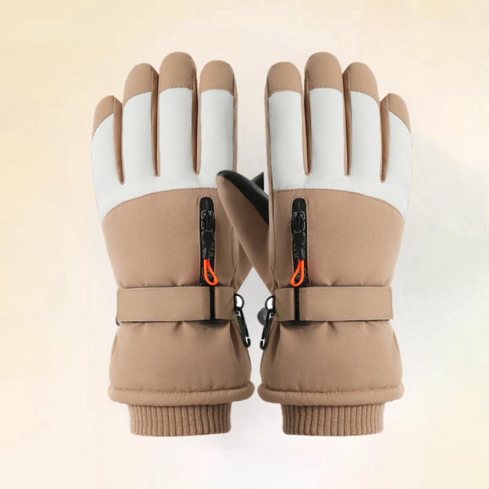 Touch Screen Plush Winter Warm Gloves Waterproof Motorcycle Cycling Gloves  For Women Man