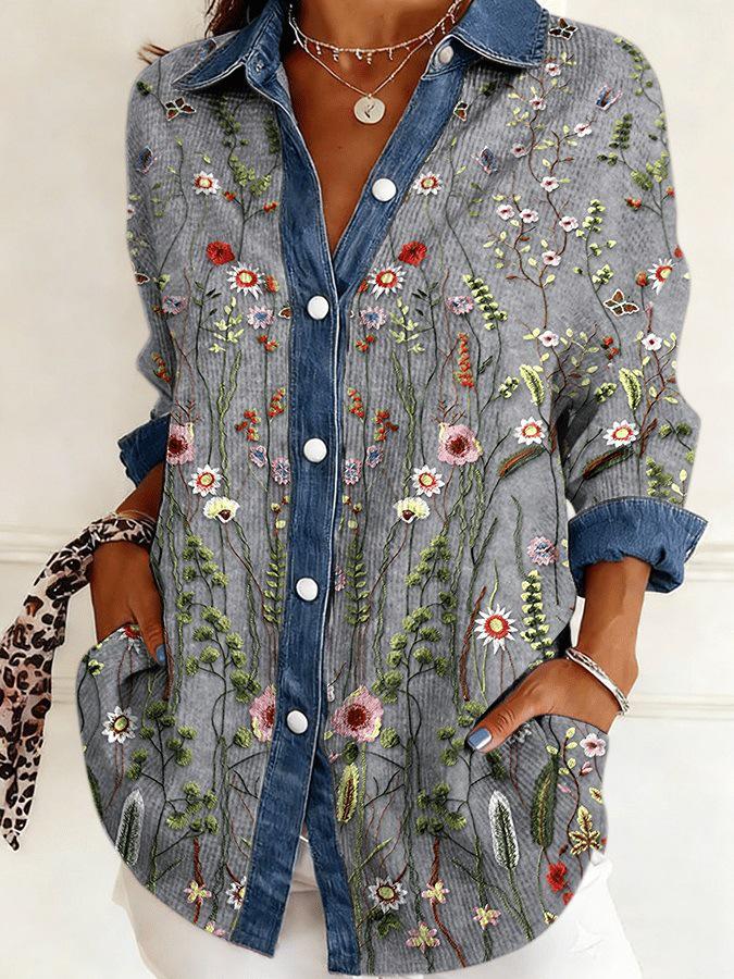 2026 European-American Patchwork Floral 3D Print Women's Spring Cardigan
