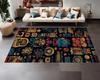 Egyptian Mythology Area Rug Ancient Egyptian Pharaoh Cat Eye Print Carpet Non-Slip Floor Mat for Living Room Bedroom Decor