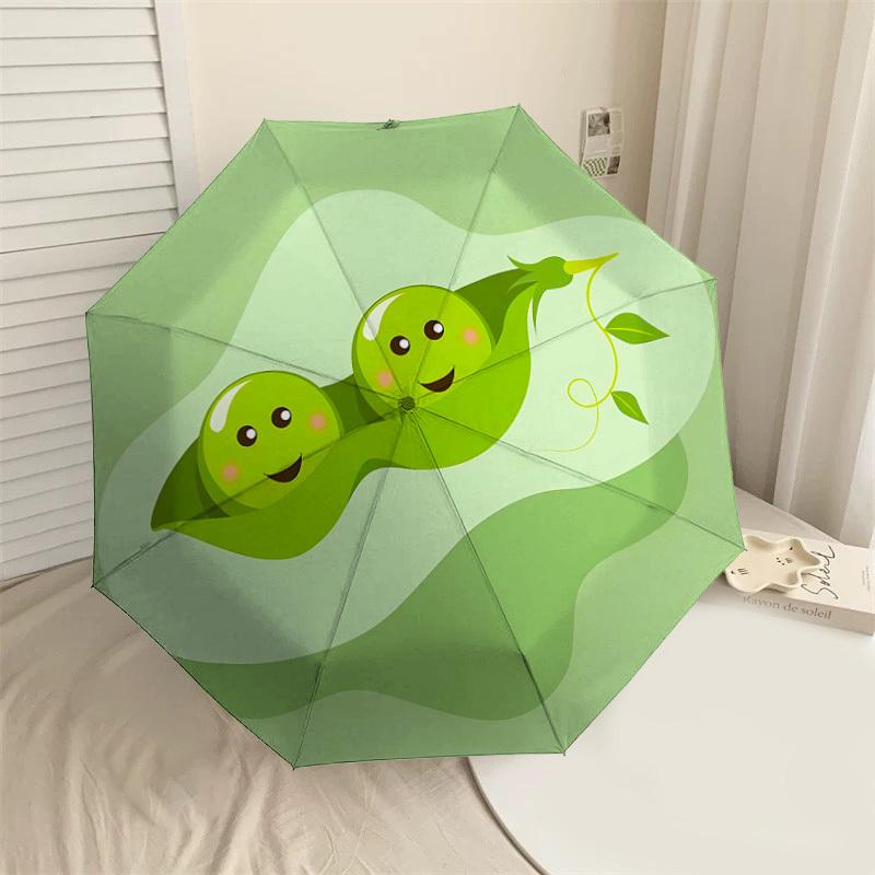 

1PC peas beans Umbrella-8-Rib Reinforced Portable Folding Travel Suitable for All Seasons Outdoor Daily Use-H0384