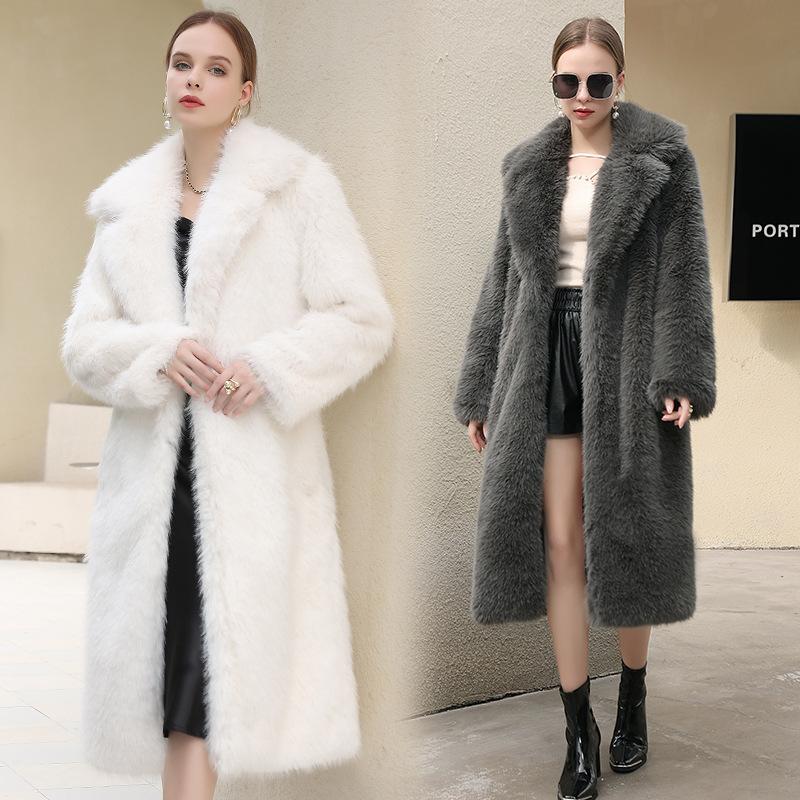 Autumn And Winter New Fur Coat Women's Long Style Imitation Fox Fur