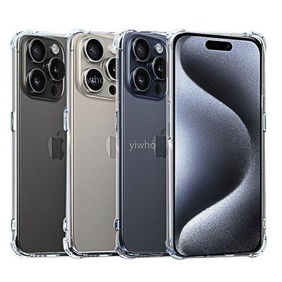 Silicone Shockproof Transparent Phone Case for IPhone 15 Pro Max Plus Back Case Thicken Camera Protection for Apple 15 Plus 2023