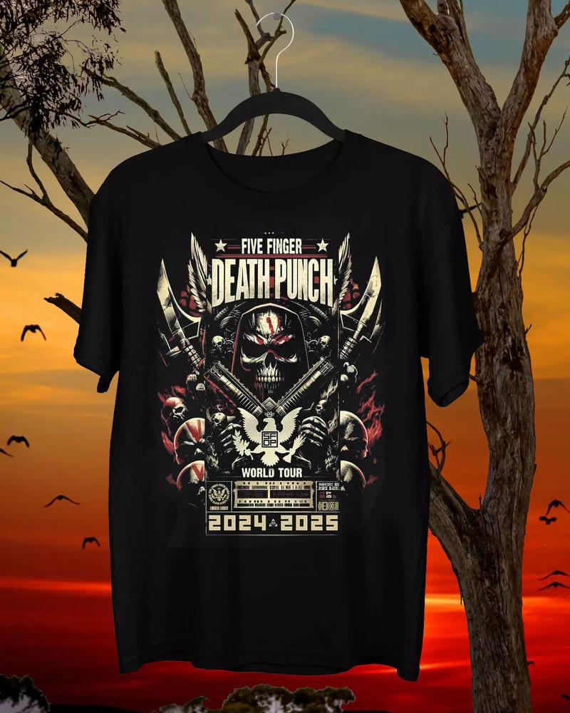 NEW Five Finger Death Punch Tour 2025 T Shirt Full Size S-5XL Unisex T-Shirt S