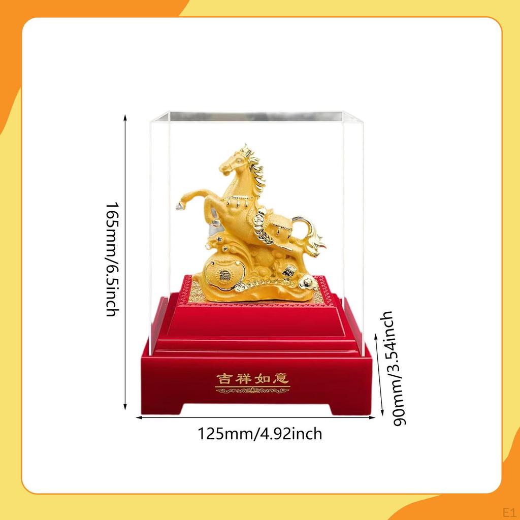 Feng Shui Horse Year Ornament Handmade Blessing Souvenir Statue for Office Restaurant