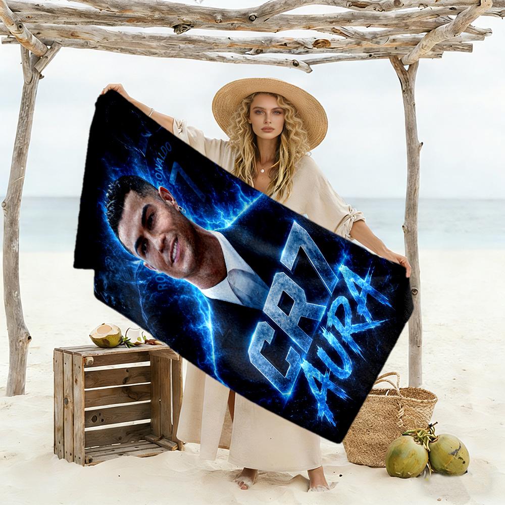 Cristiano Ronaldo's Legacy Beach Towel Super Soft Microfiber Quickdry Fabric Comfortable Lightweight Perfect for Traveling Yoga Camping and Swimming