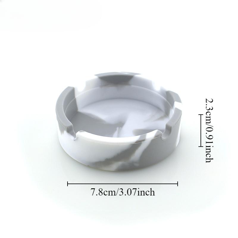 1PC Silicone round ashtray camouflage solid color fluorescent models ashtray anti-scald easy to clean ashtray