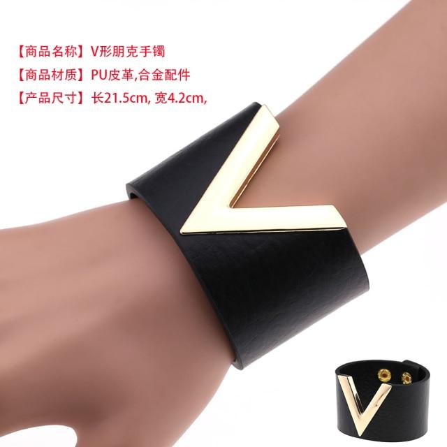 Brățară din piele neagră Manșetă Goth Gothic Bar Brățări Punk Femei Bărbați Brațurile pot fi ajustate Bijuterii