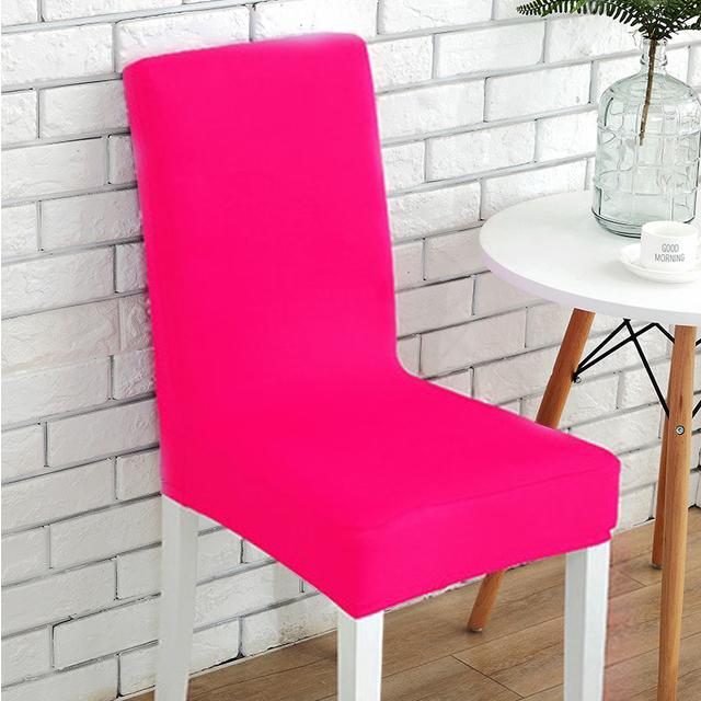 Spandex Pure Color Elastic Chair Cover Stretchable Dining Hall Chair Seat Case Dust Cover for Hotel Restaurant Home Dinner Chair