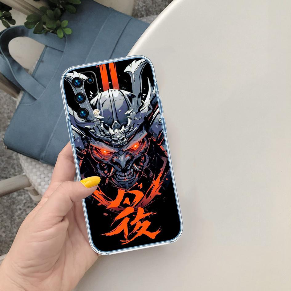 PP41 Japanische Samurai-Maske Handyhülle für Motorola Moto Edge 20 30 40 50 S30 Fusion Ultra Pro Neo Lite + G200 G23