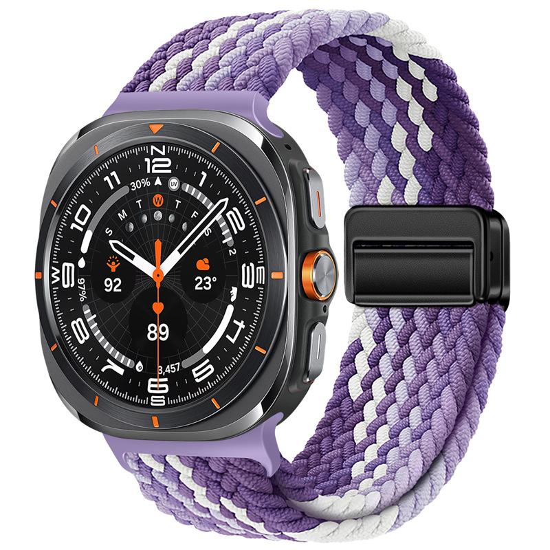 Nylon Magnetic Buckle Strap For Samsung Galaxy Watch Ultra 47mm Braided Solo Loop Bracelet For Galaxy Watch Ultra 47mm Correa