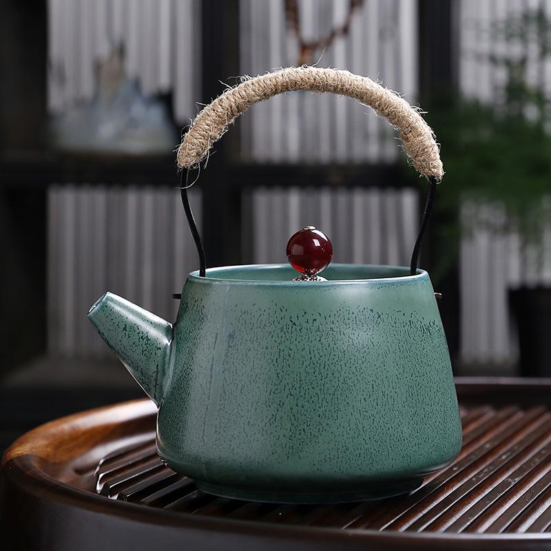 Kreativní keramická konvice na čaj Beam s otvorem pro filtr, vyhřívaná konvice na čaj, sada šálků čaje, orientální marocká konvice na čaj, hliněný bar