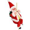 Electric Santa Claus On Beads Chain Figurine Festive Climbs Up and Down Xmas Decoration for