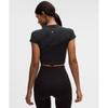 Lululemon Swiftly Tech Cropped Short Sleeve Shirt 2.0  Sparkle Black Rainbow Lurex