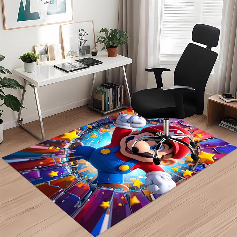 Mario Printed Carpetrugfor Office Chair Living Room Bedroom Kitchen Room Decor Gifts