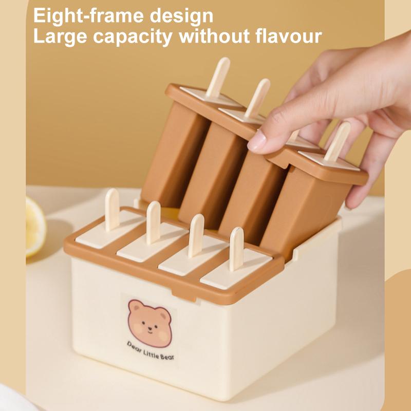 4/8 Gniazd Forma do lodów na patyku z pokrywką Domowe Lody z fasoli Mung Domowe Lody Formy do mrożonych lodów