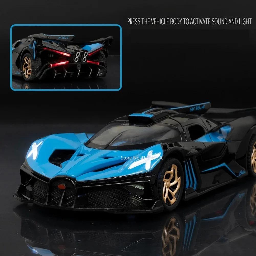 1/32 Bugatti Bolide Legierung Sportwagen Modell Spielzeug Simulation Diecasts Metallfahrzeug mit Sound Licht Rückzug Dekoration Jungengeschenke