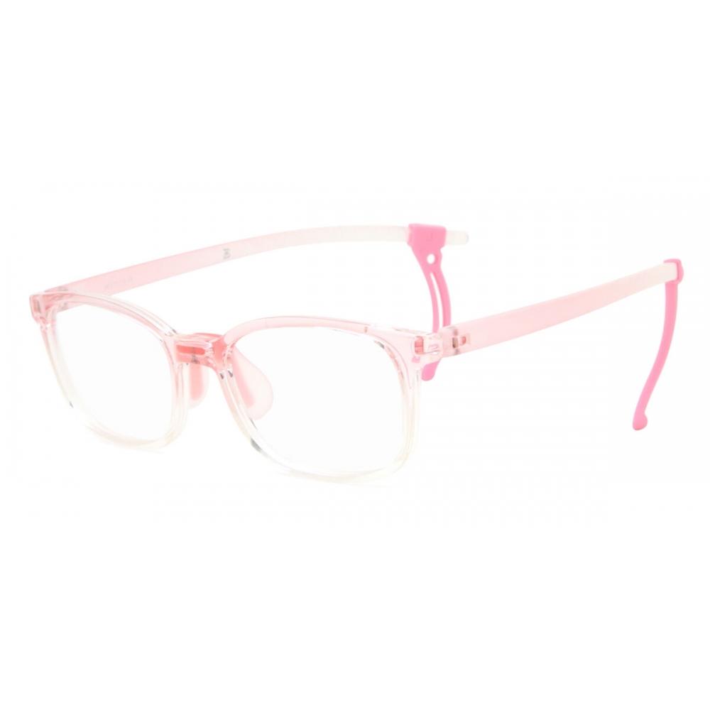 Full Rim Square Transparent Pink Smartbuy Kids Nibbles 7021 C5 Fashion Kids Eyeglasses