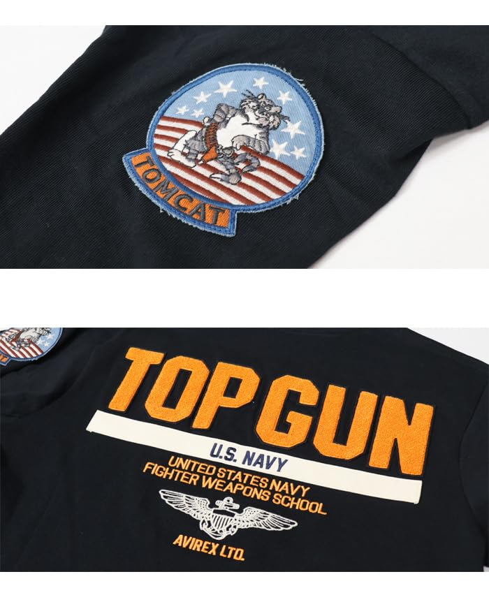 AVIREX TOP GUN Long Sleeve T-Shirt 783-3930017 (Size M, 120 Navy)