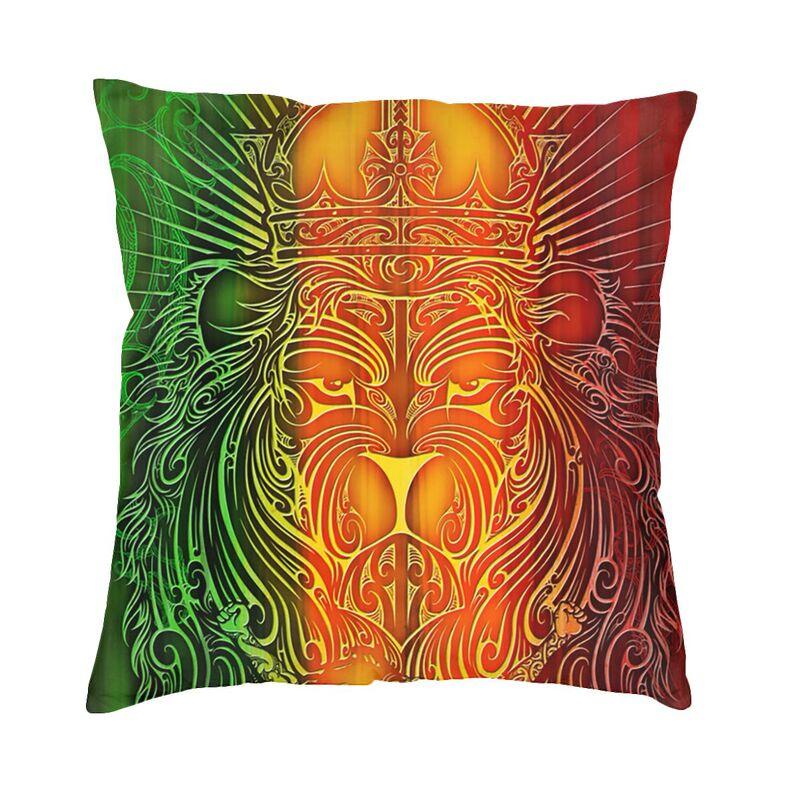 

Rasta Flag With Peace Symbol Cushion Covers Sofa Decoration Reggae Square Throw Pillow Case 40x40 30x30cm 12x12in