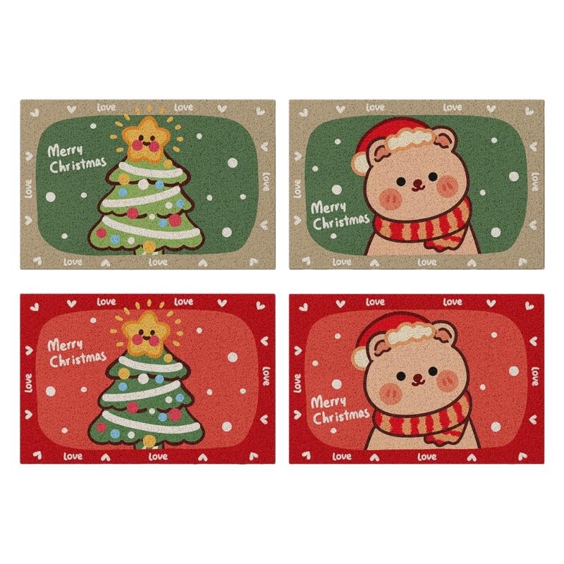 Christmas Bathroom Floor Mat NonSlip Low Maintenance Shower Door Mat for Bathroom Entryway Kitchen Floor Use