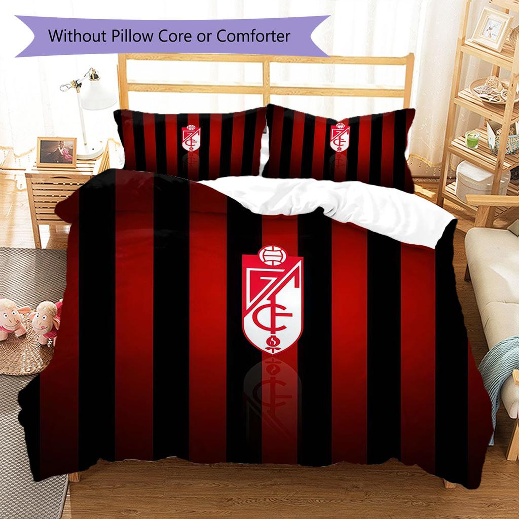 Set Copripiumino Trapuntato con Logo Granada CF Federa Decorazione per la Casa Regalo di Compleanno (1 * copripiumino + 2 * federa, senza nucleo)
