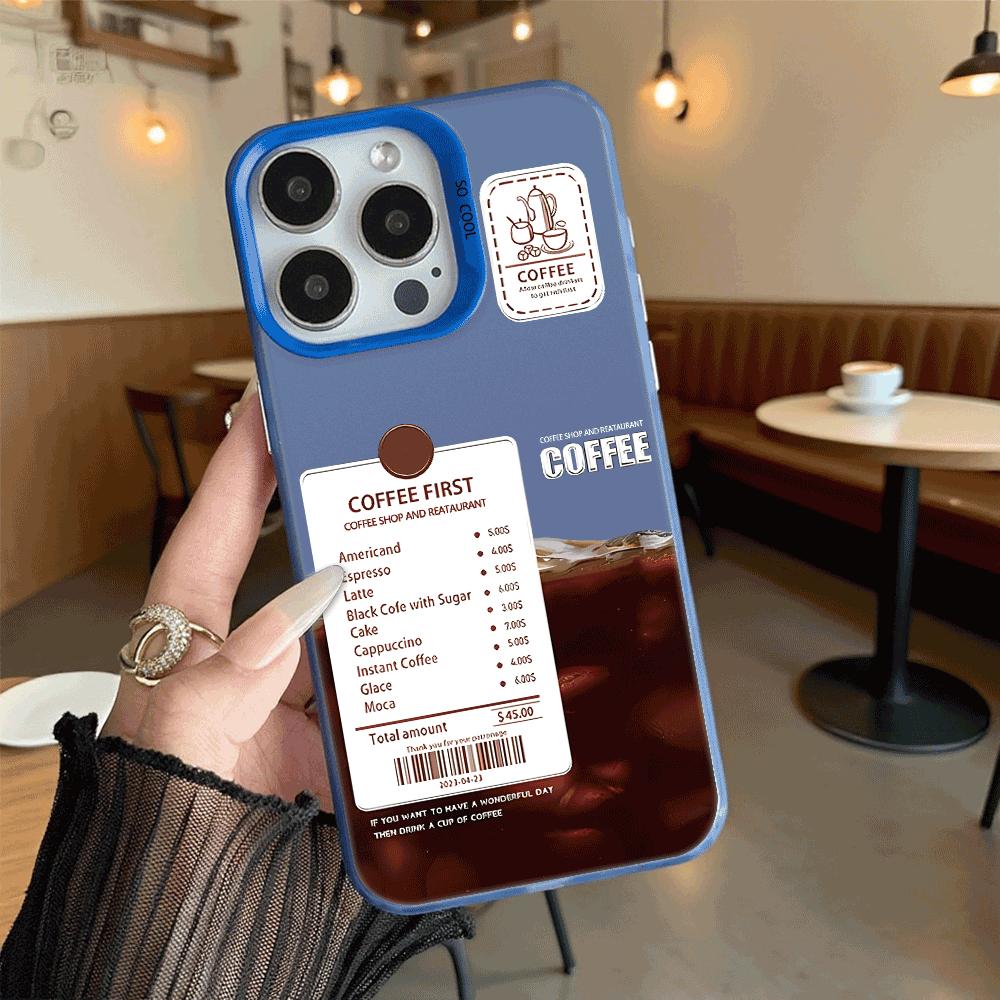 Coffee Shop Menu Receipt Design Hard Phone Case for Xiaomi Redmi Note 15 14 13 12 11 Pro Plus Shockproof Protective Cover