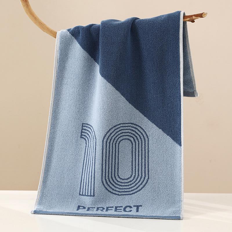 Thick, Absorbent Striped Cotton Face Towel - Soft Yarn-Dyed Design for Adults