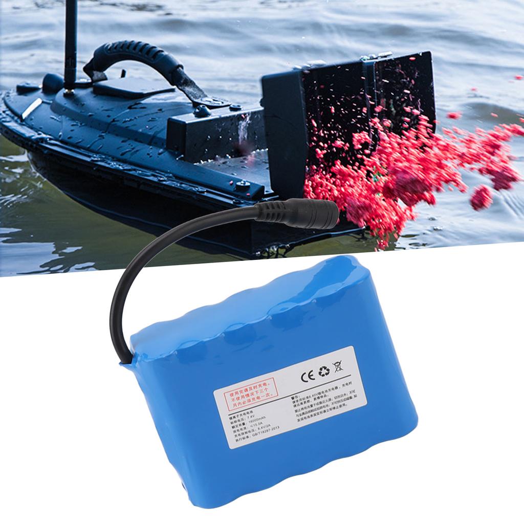 RC Nest Boat Battery Lithium Battery 16000mAh 7.4V Rechargeable RC Boat Battery for RC Nest Boat