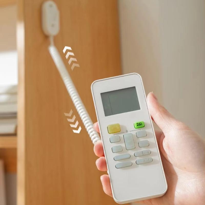 Magnetic Remote Control Holder With Spring Rope Self-Adhesive No Drill Tv Air Conditioner Remote Control Anti-Loss Retractable