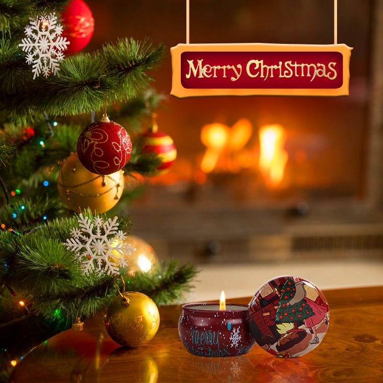 Christmas Scented Candle Gift Box Soy Wax-free Deodorizing Scented Candle Holiday Party Souvenir
