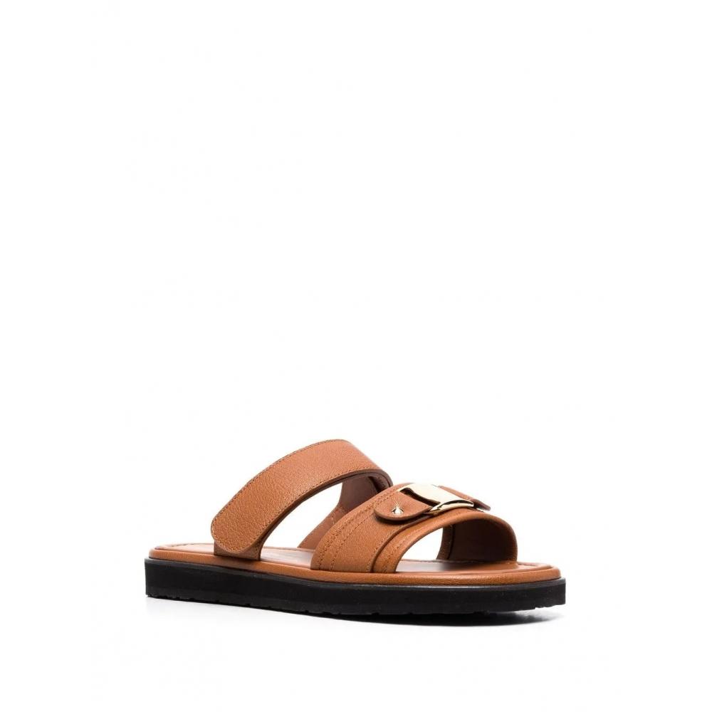 Salvatore Ferragamo Ferragamo Vara Touch Strap Sandals Beige Brown