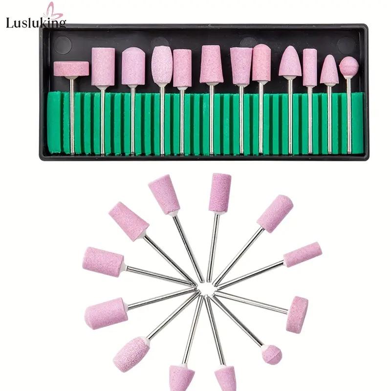 12Pcs Nail Drill Bits Set Sand Nail Polishing Burr Accessory for Nail Art Remove Acrylic Nails Gel Nail Drill Bits Set Accessory