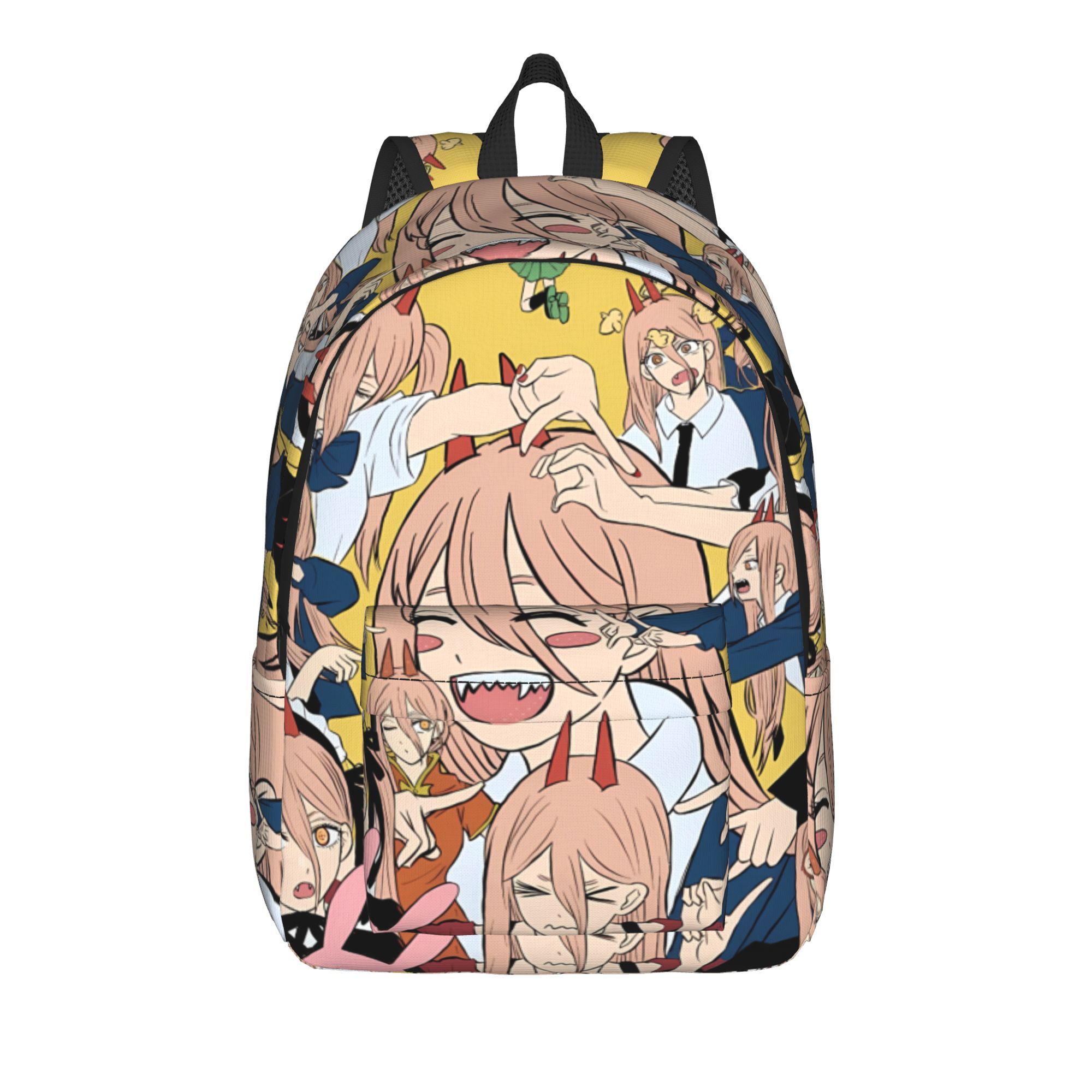 Denji glimlachende manga Rugzak Mannen Kettingzagen Man Zachte Rugzakken Polyester Kawaii Schooltassen Reizen Kleurrijke Rugzak M