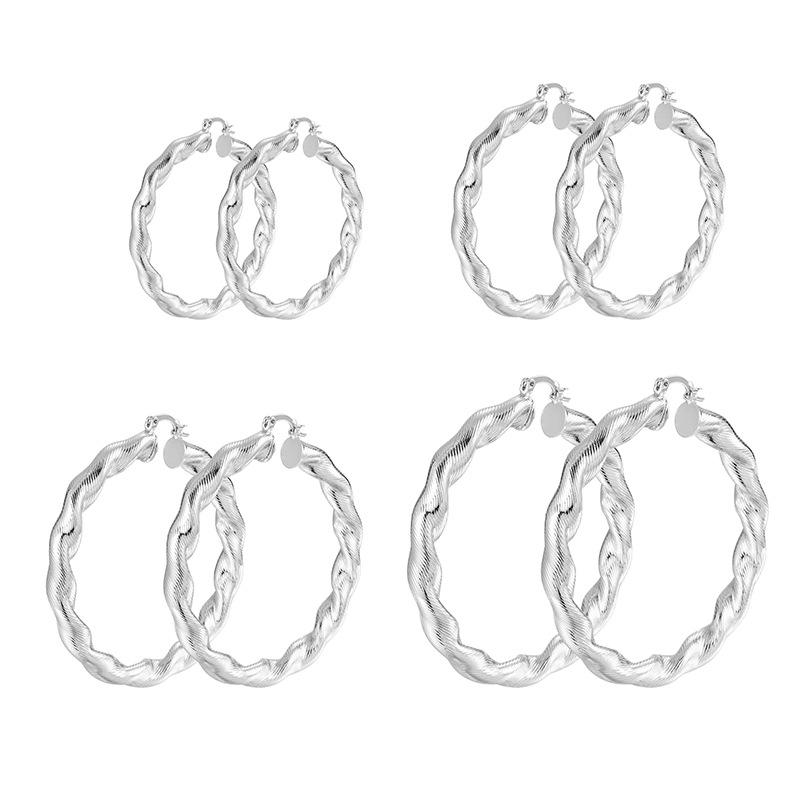 Gold & Silver Twisted Hoop Earrings for Women - Stylish Light Luxury Fashion Accessory
