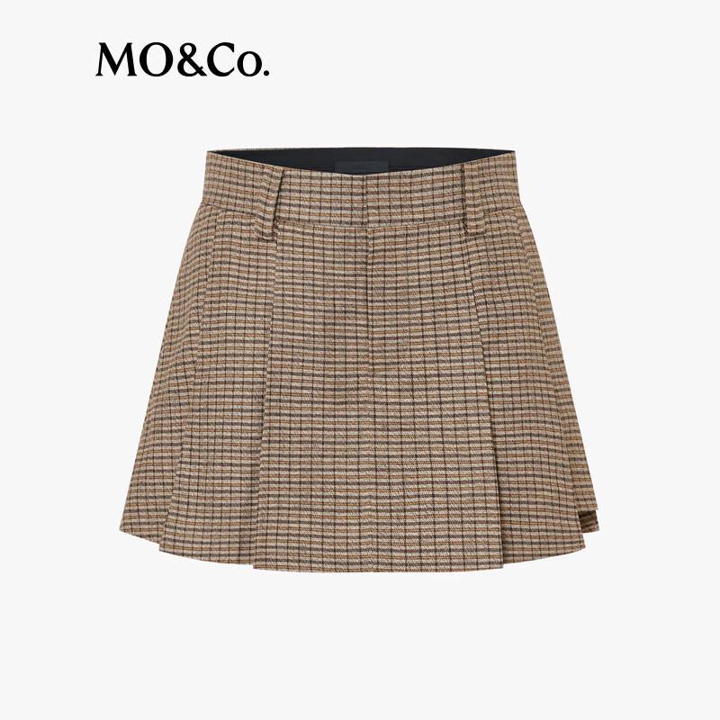 MO&Co. Pleated Plaid A-Line Skirt Shorts