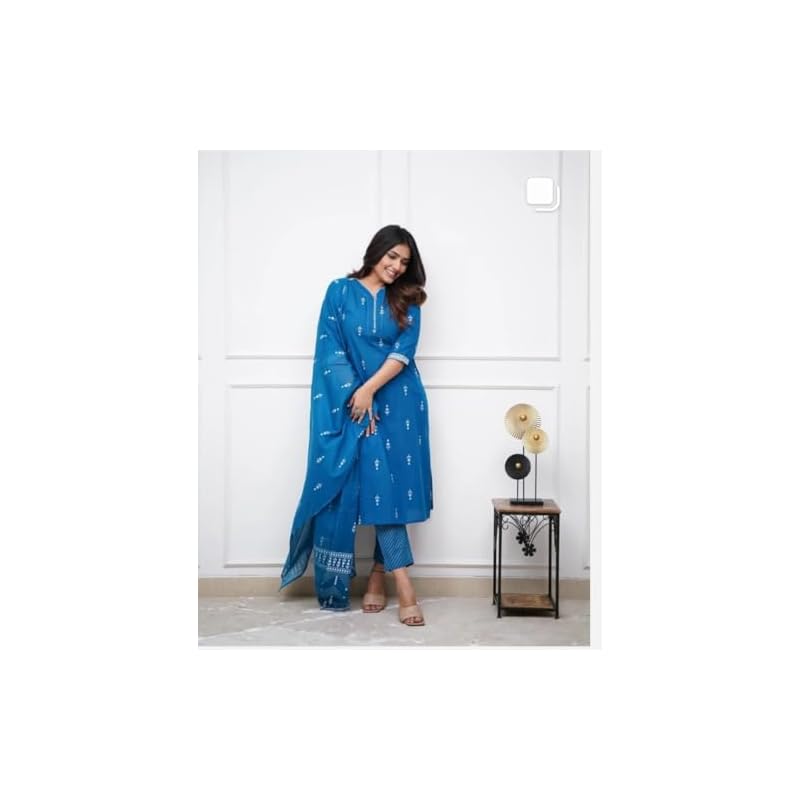 FABNEX Kurta Set for Women | Women Kurta Set with Dupatta | Women Kurta Sets Kurtis | Women Kurta Pant Set (K-94-95) (in L