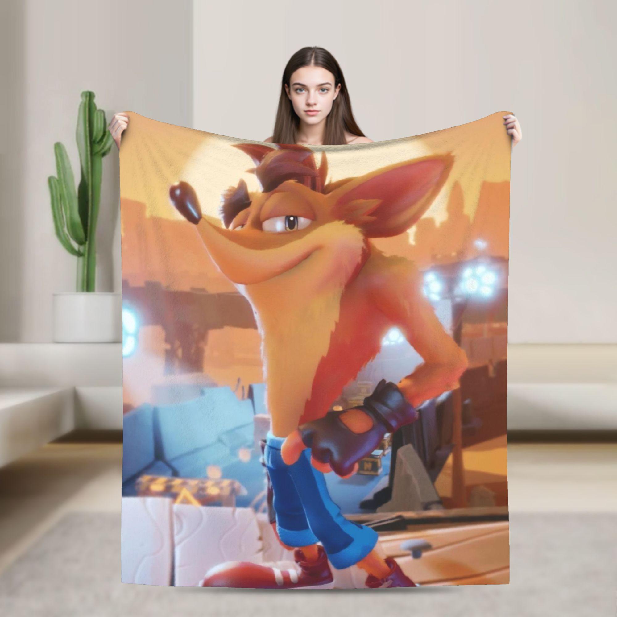 

Crashs Bandicoots Blankets Soft Fluffy Plush Throw Blanket For Children Bedroom Flannel Bedspread Bed Cover 75cmx90cm
