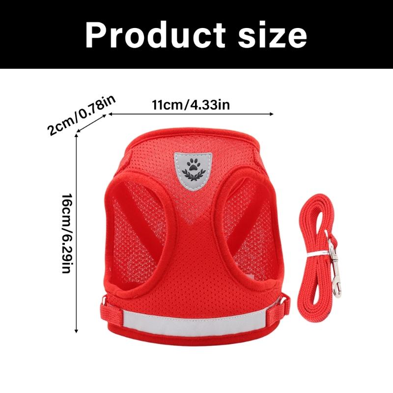 Breathable Dog Vest Harness Reflective Strap Comfortable Dog Harness for Small Pet Outdoor Activity Walking Accessory