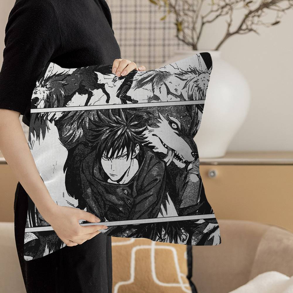 Fushiguro Megumi Pillow Anime Pillow Sofa Bed Head Pillow Cover Cushion Cover 45X45 Cm Fashion